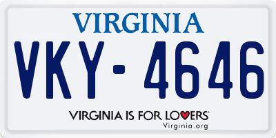 VA license plate VKY4646