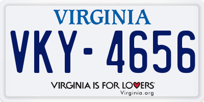 VA license plate VKY4656
