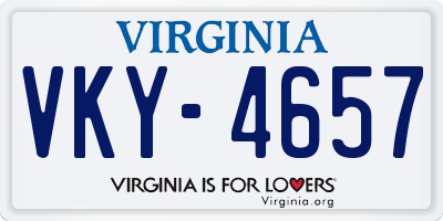 VA license plate VKY4657