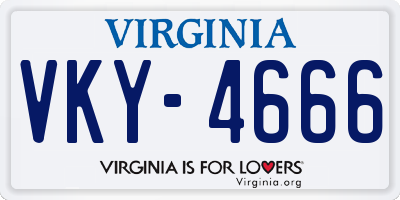 VA license plate VKY4666