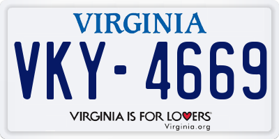 VA license plate VKY4669