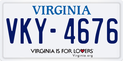 VA license plate VKY4676
