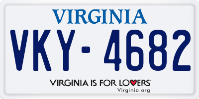 VA license plate VKY4682