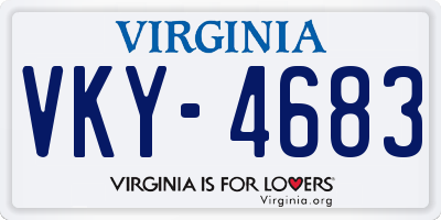 VA license plate VKY4683