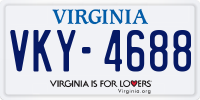 VA license plate VKY4688