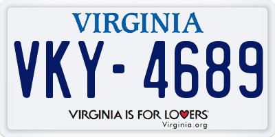 VA license plate VKY4689