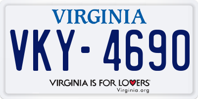 VA license plate VKY4690