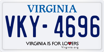 VA license plate VKY4696