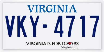 VA license plate VKY4717