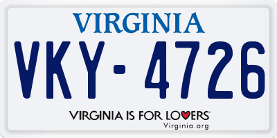 VA license plate VKY4726