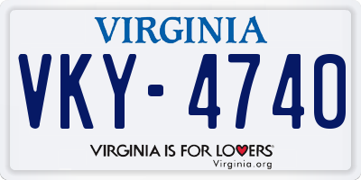 VA license plate VKY4740