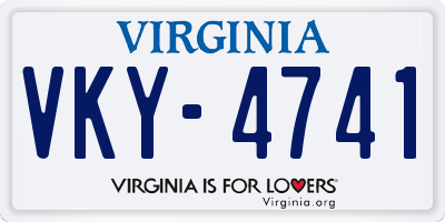 VA license plate VKY4741