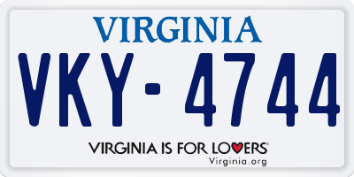 VA license plate VKY4744
