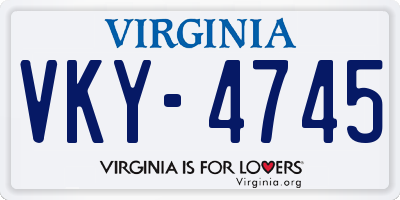 VA license plate VKY4745