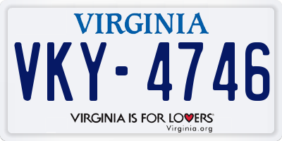 VA license plate VKY4746