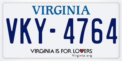 VA license plate VKY4764