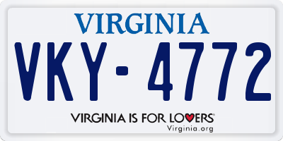 VA license plate VKY4772