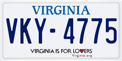 VA license plate VKY4775