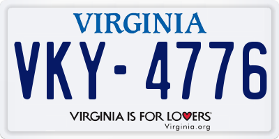 VA license plate VKY4776