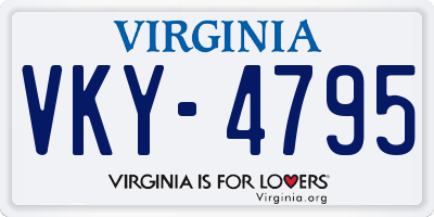 VA license plate VKY4795