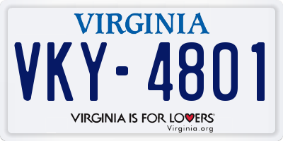 VA license plate VKY4801