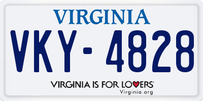 VA license plate VKY4828