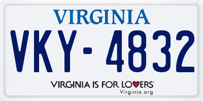 VA license plate VKY4832