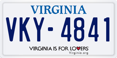 VA license plate VKY4841
