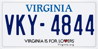 VA license plate VKY4844