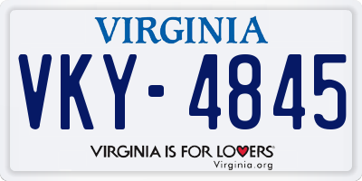 VA license plate VKY4845