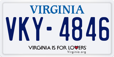 VA license plate VKY4846