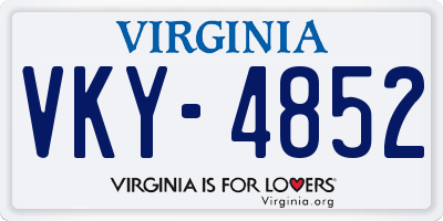 VA license plate VKY4852