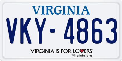 VA license plate VKY4863