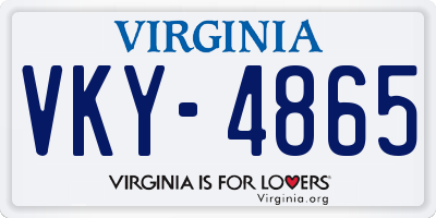 VA license plate VKY4865