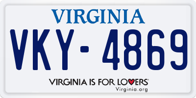VA license plate VKY4869