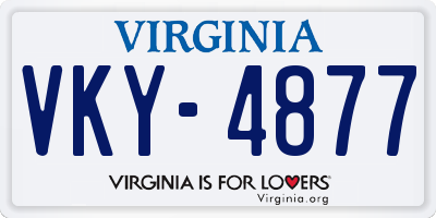VA license plate VKY4877