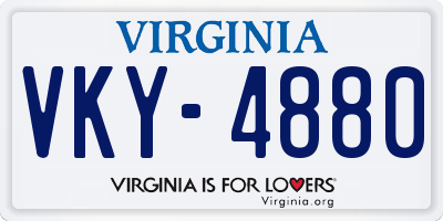VA license plate VKY4880