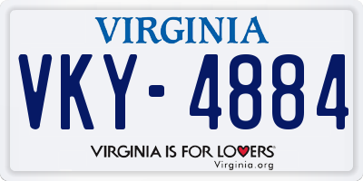 VA license plate VKY4884