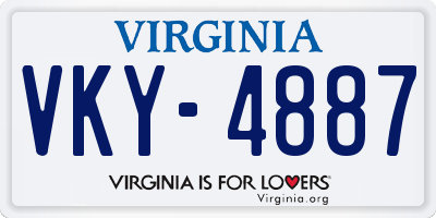 VA license plate VKY4887