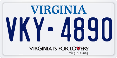 VA license plate VKY4890
