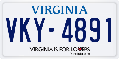VA license plate VKY4891
