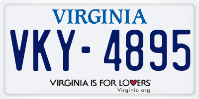 VA license plate VKY4895