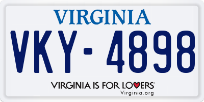VA license plate VKY4898