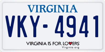 VA license plate VKY4941