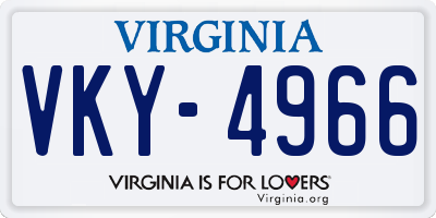 VA license plate VKY4966