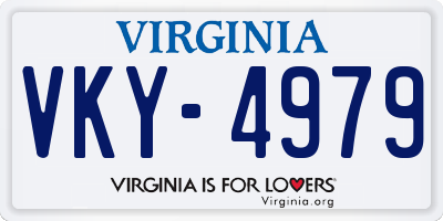VA license plate VKY4979