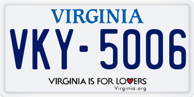 VA license plate VKY5006