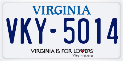 VA license plate VKY5014