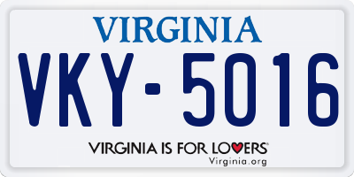 VA license plate VKY5016
