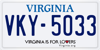 VA license plate VKY5033